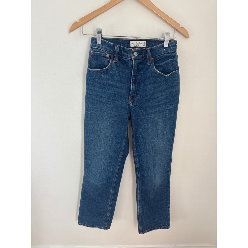 Abercrombie &‎ Fitch The 90s Straight Ultra High Rise Jeans Medium Wash 24 00XS